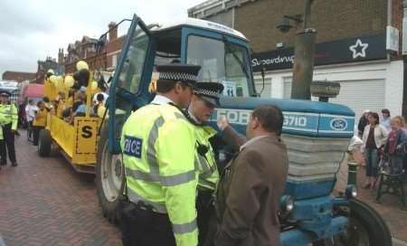 Police speak to witnesses at the scene. Picture: MIKE SMITH