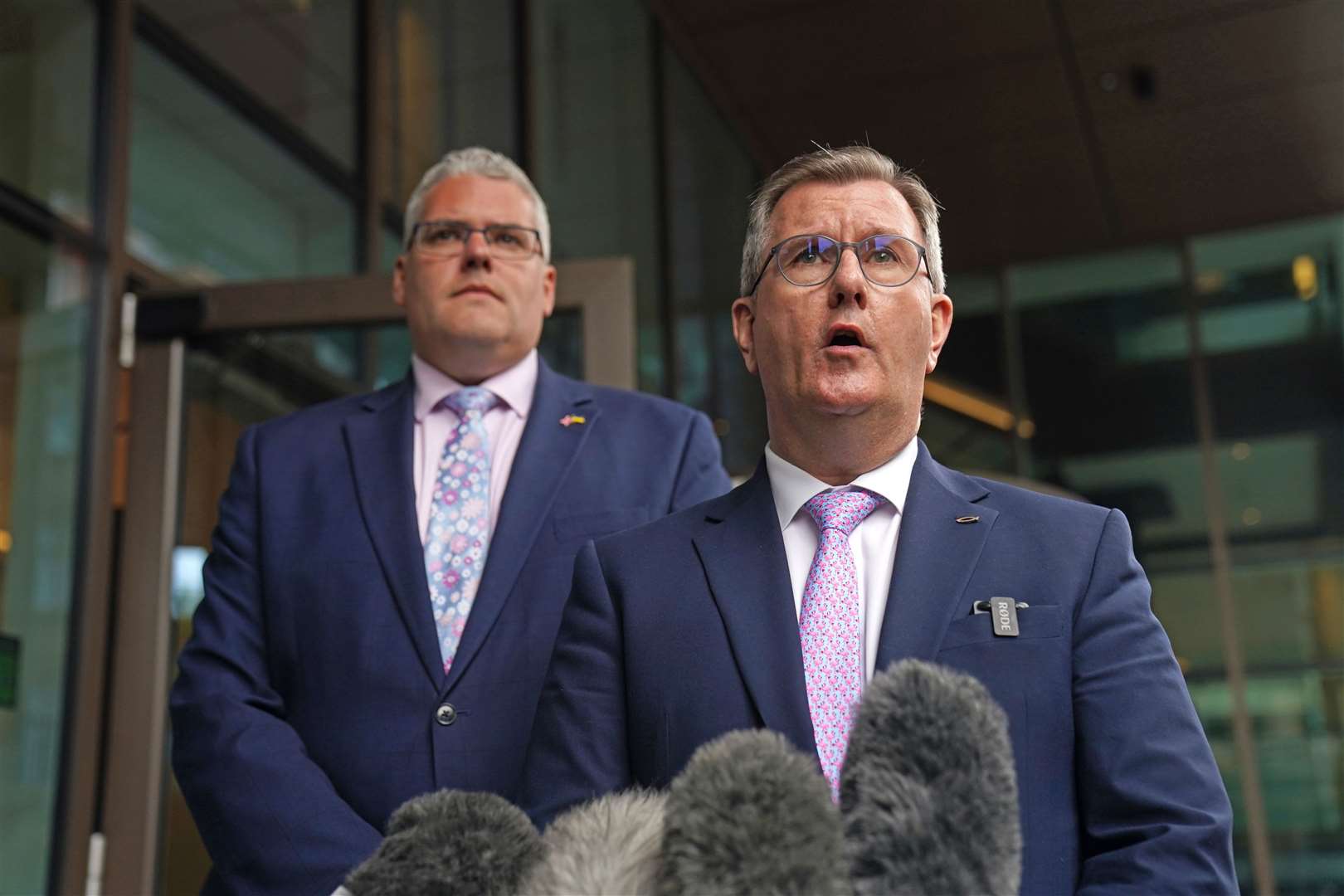 DUP leader Sir Jeffrey Donaldson (right) and deputy leader Gavin Robinson will attend the talks (Brian Lawless/PA)