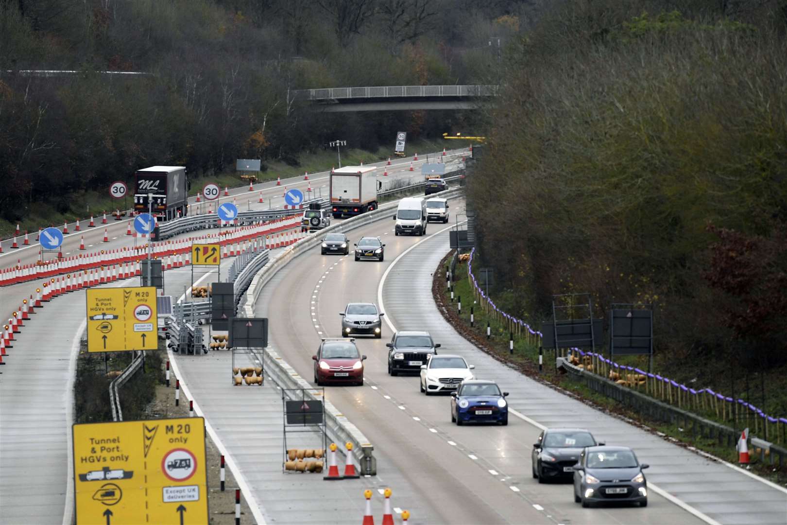 This will affect traffic travelling coast bound on the M20. Picture: Barry Goodwin