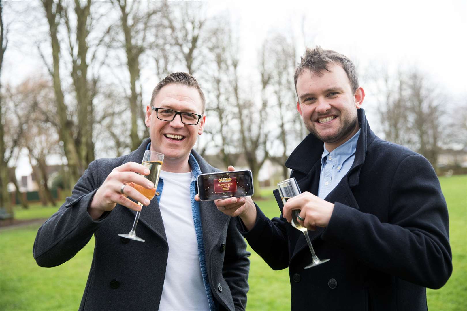 Gareth Bradley, left, and his partner Connor Dennis (National Lottery/PA)