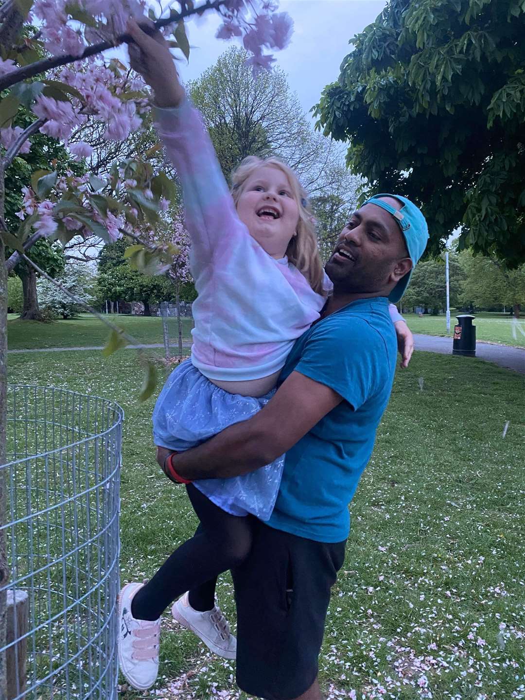 Maya Siek with her step-dad Raj Bande