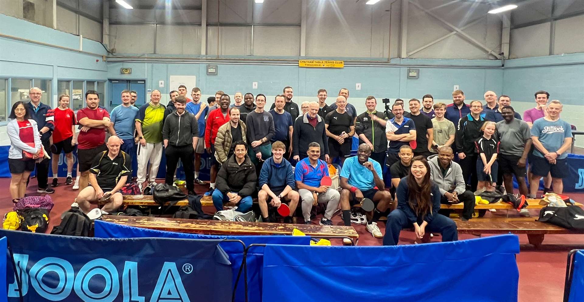 Members of Newhouse Table Tennis are joined by players from across Kent and beyond at the Howard School in Medway