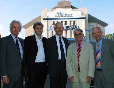 Left to right: Lord Bruce-Lockhart, architect Keith Williams, Sir Graeme Odgers, Peter Williams and Michael Head of Crown Products