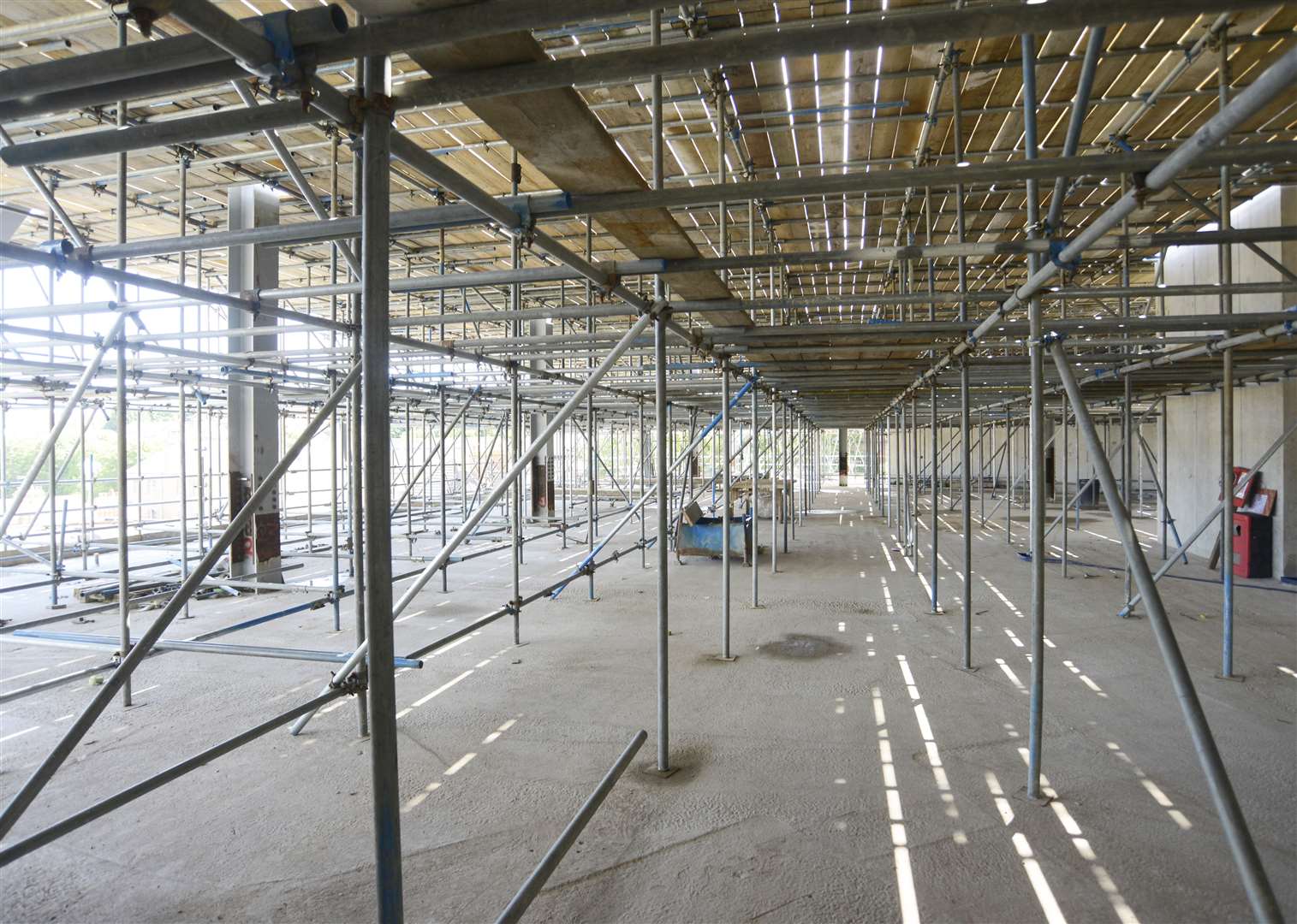 The skate park is taking shape - pictured is the top floor. Picture: Paul Amos