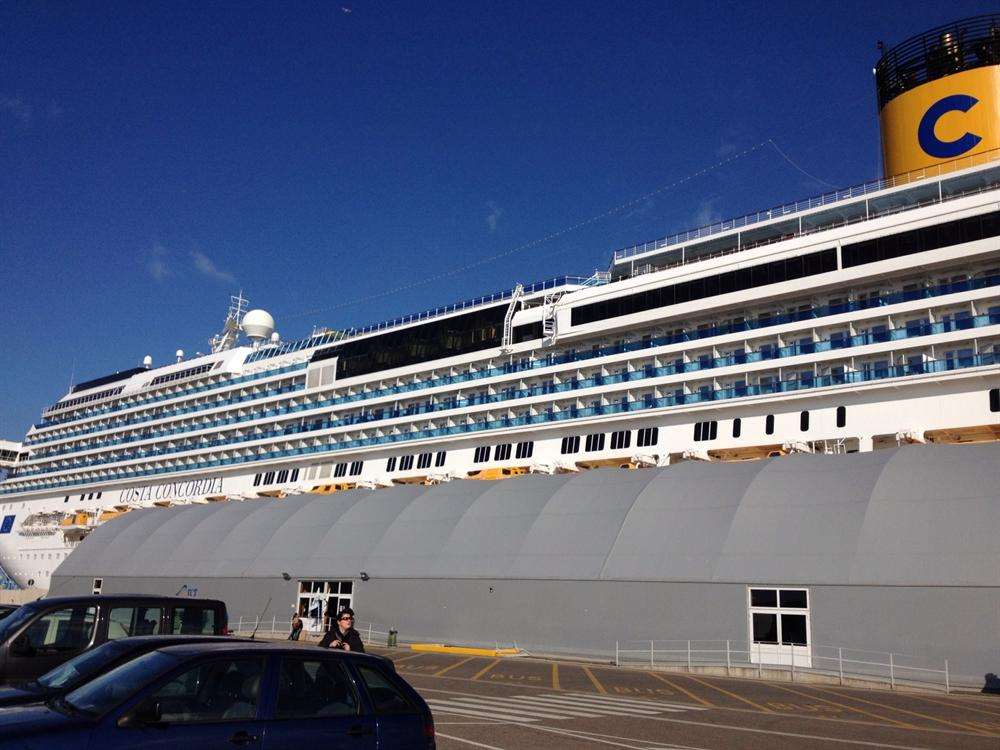 The Costa Concordia pictured by the Rodfords about to set off on its ill-fated voyage