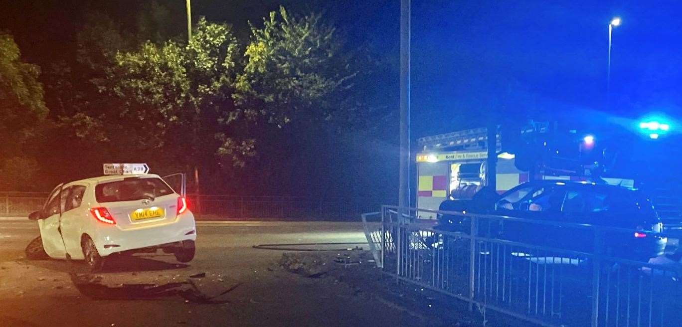 All three emergency services were called to Repton Avenue, Ashford last night