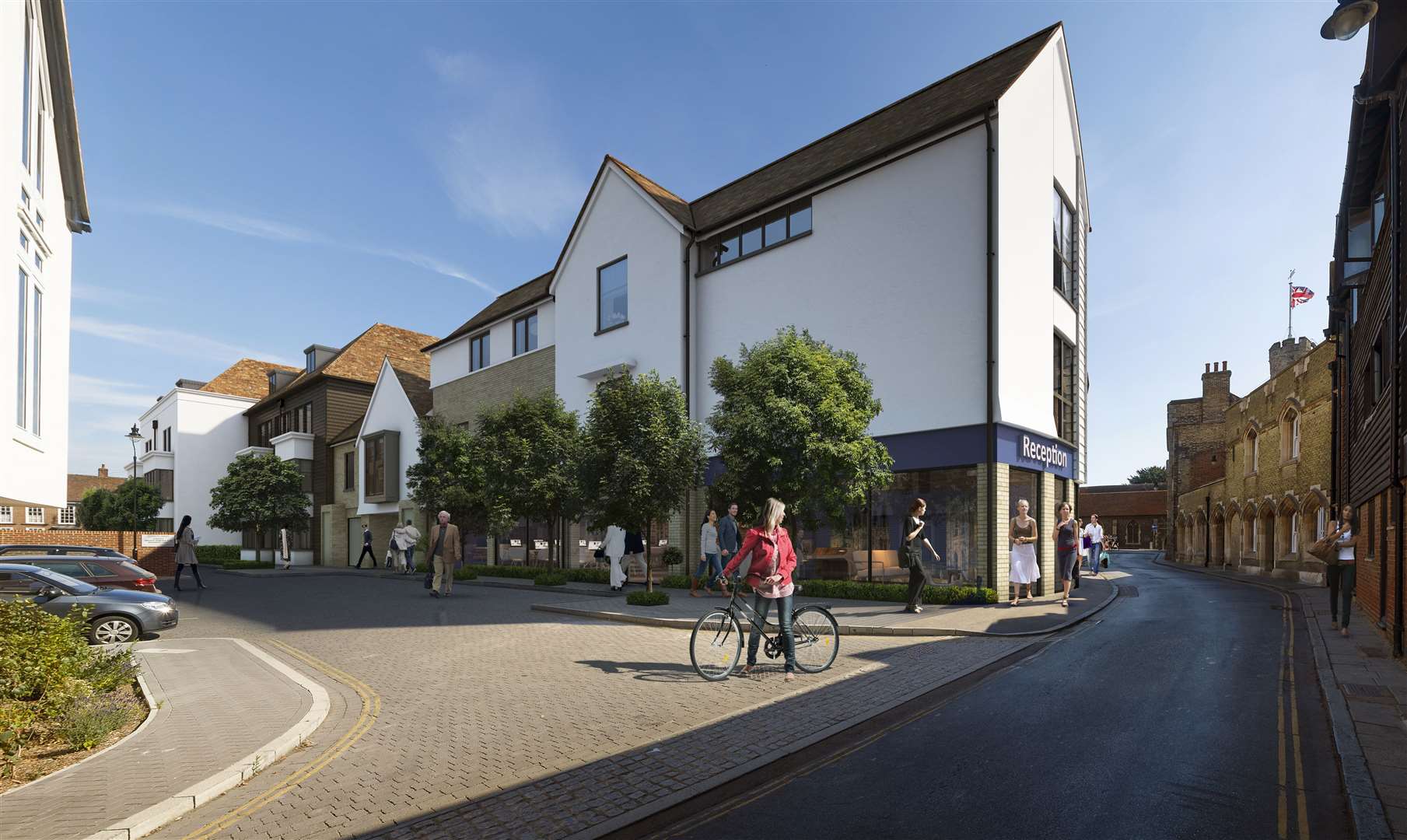 The entrance into the planned student development from Pound Lane, Canterbury (15222817)