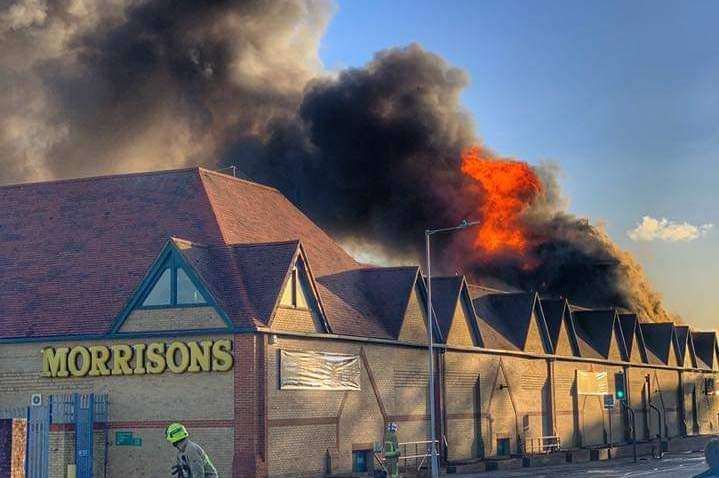 The Morrisons supermarket in Folkestone is on fire (5288587)