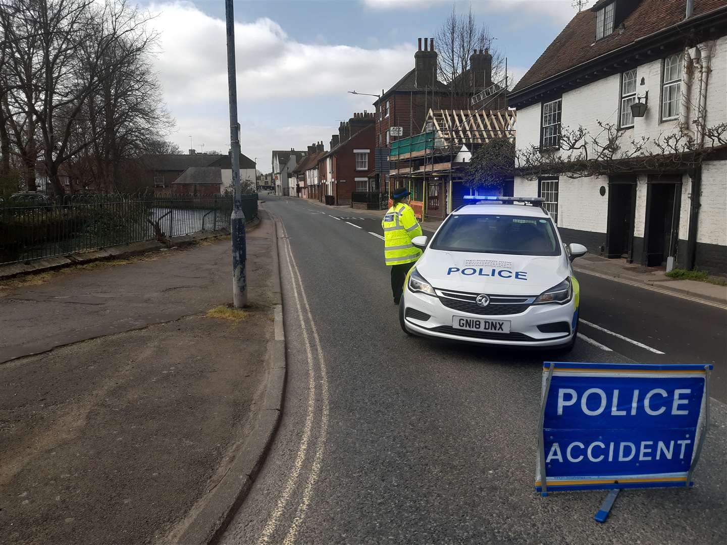 Police have put a roadblock in place at North Lane