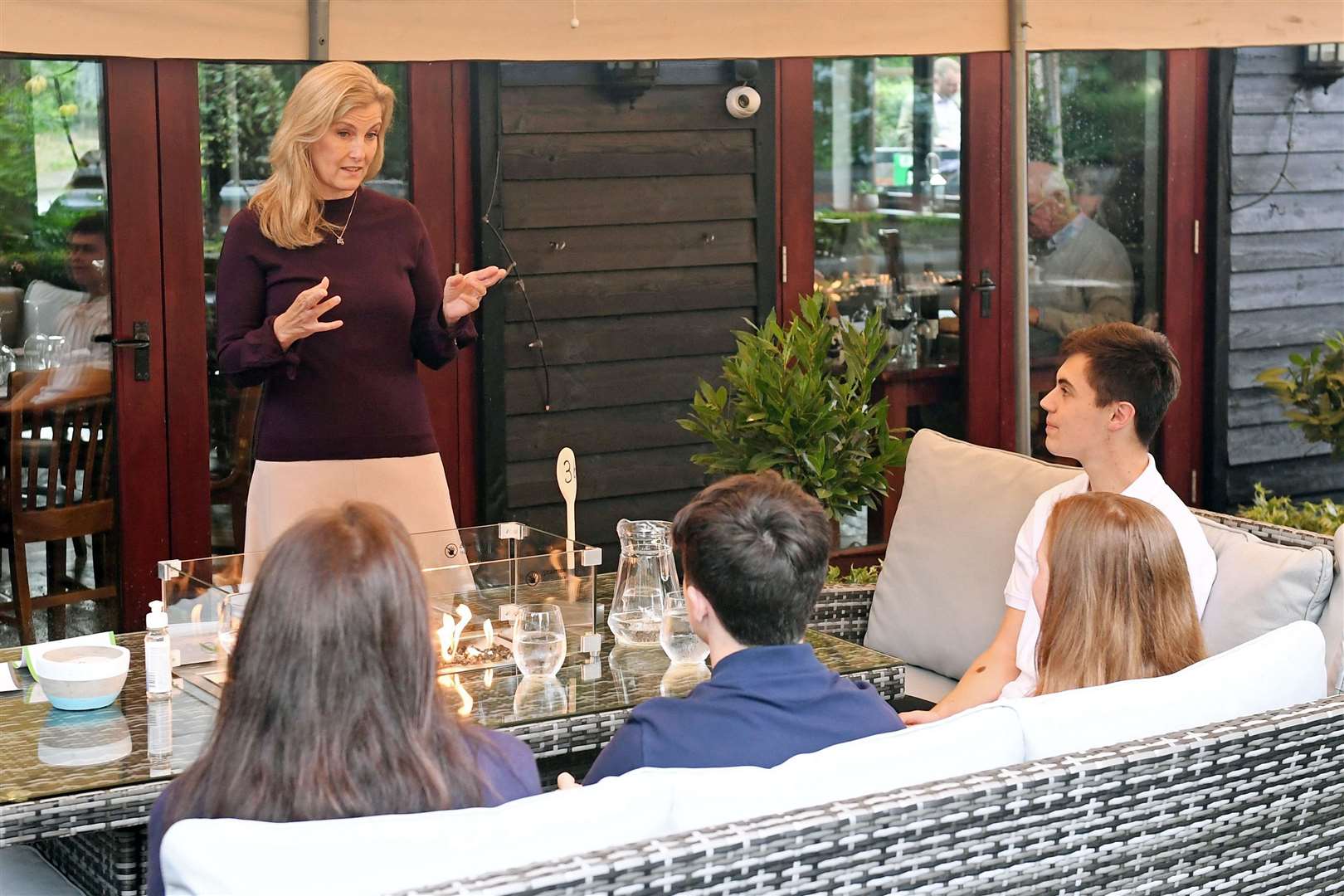 The Countess of Wessex speaks to guests during her visit to The Half Moon (Stuart C Wilson/PA)