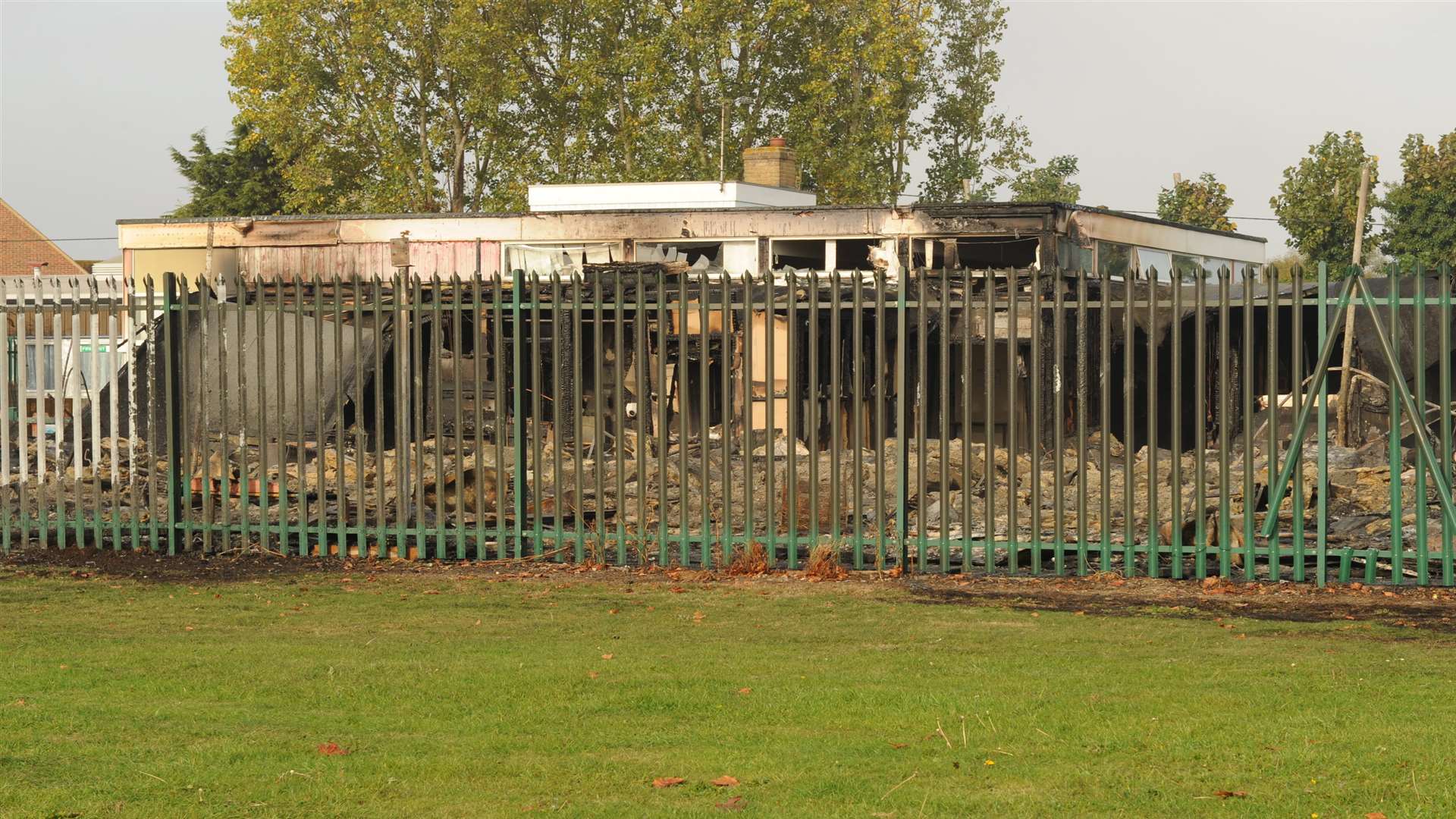 The aftermath of the fire at St James School in Grain.