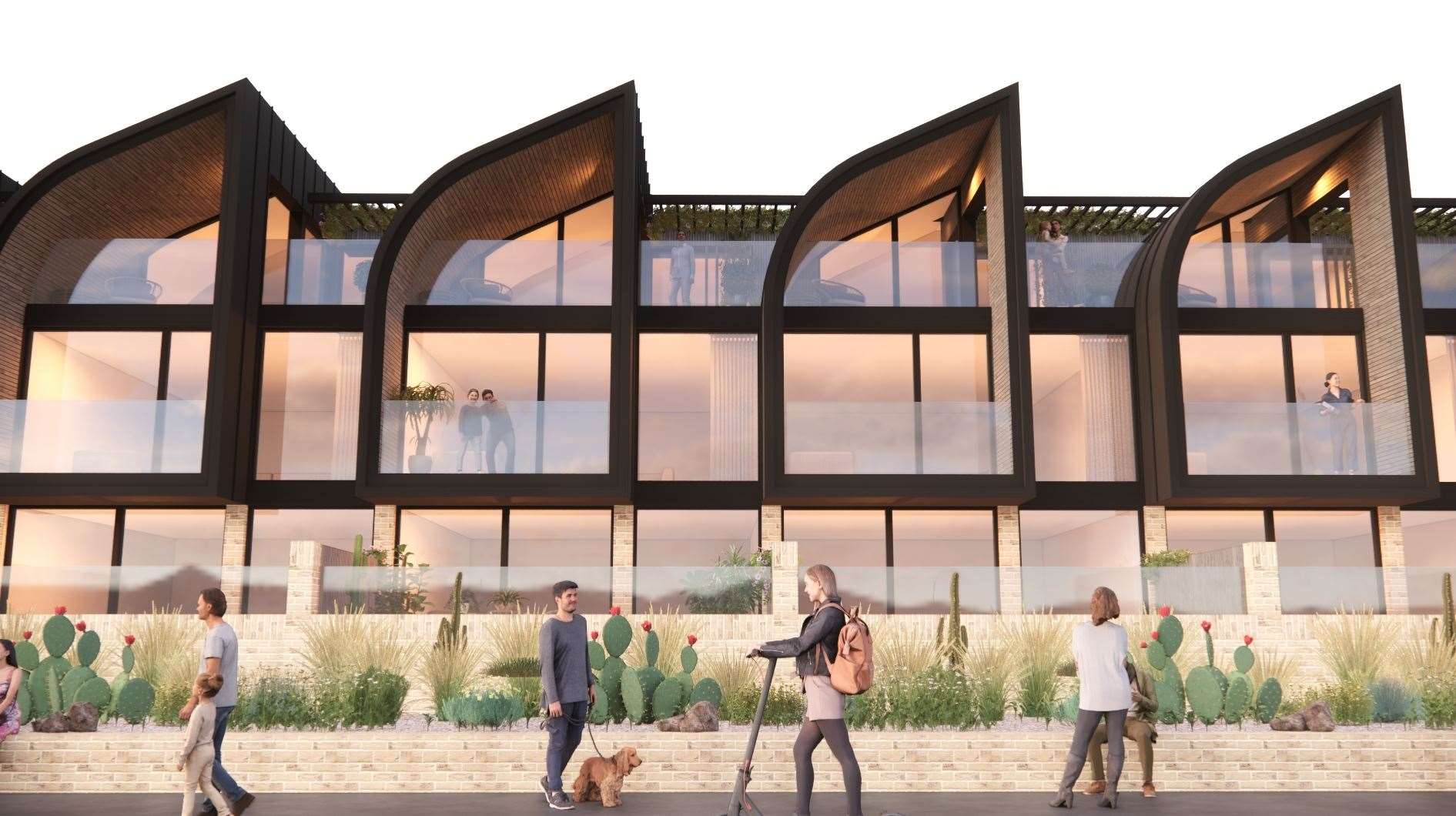 Designs for homes planned for the Princes Parade site between Hythe and Folkestone. Picture: Hollaway Studio