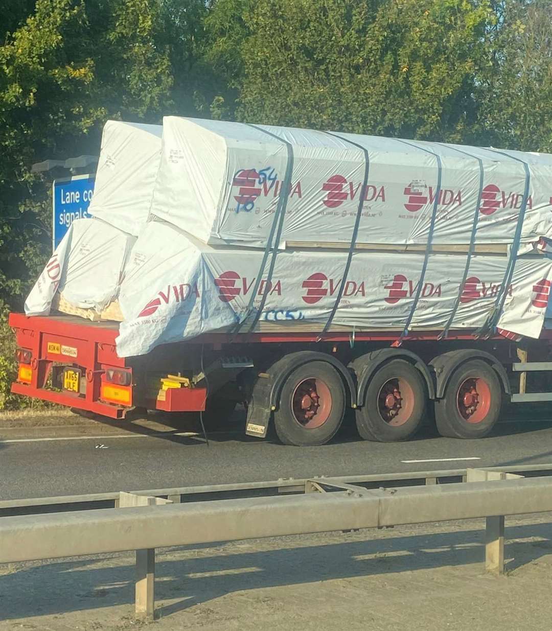 A lorry has shed its load near the Medway Tunnel