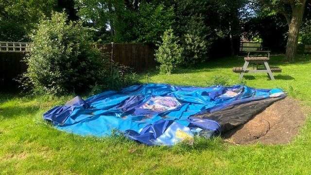 It looks as if the bouncy castle has been in this part of the garden for quite a while, but I don’t know how often it is inflated