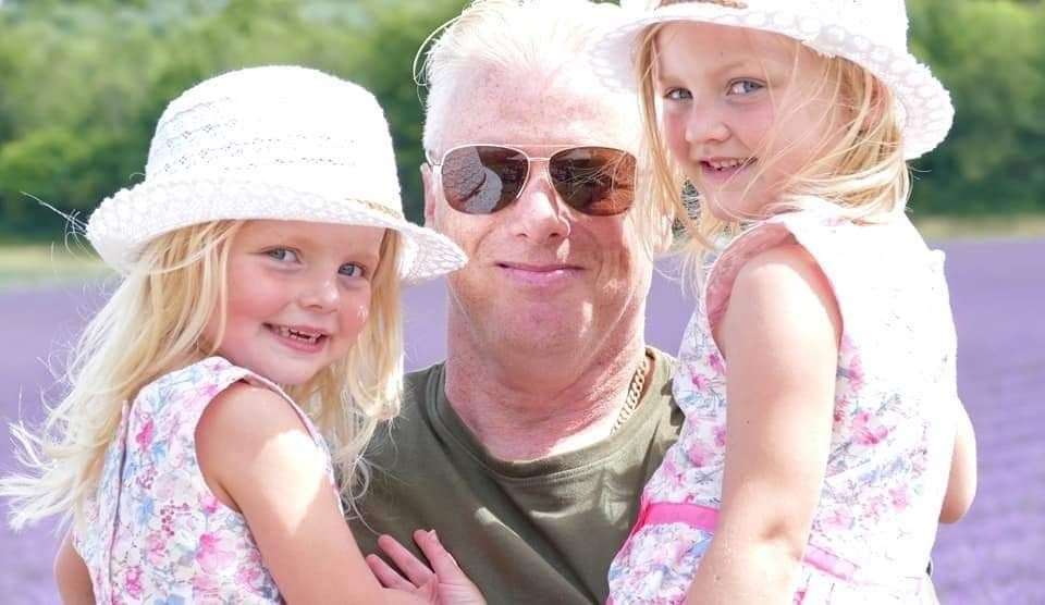 Frank Leppard with his grand-daughters, Lily and Daisy. Picture: Frank Leppard