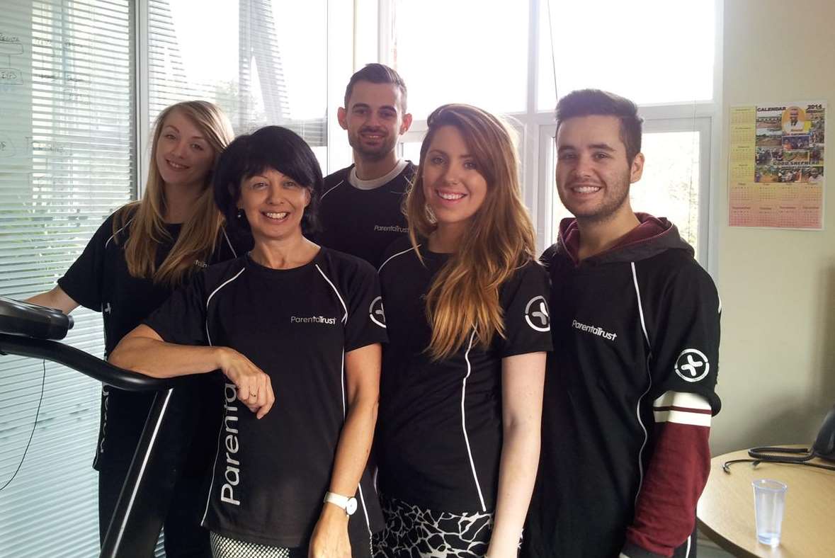 From left to right: Emma Reeves, Richelle Sparks, Luke Francis, Amy Johnson and Tommy Dellar, who completed the charity challenge in 23 hours and 12 minutes