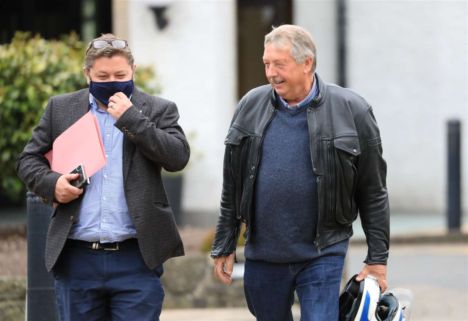 DUP MP Sammy Wilson (right) and DUP chief executive Timothy Johnson (Peter Morrison/PA)