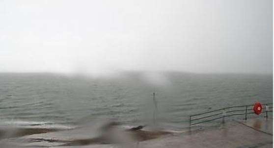 Sheerness beach was wet and windy this afternoon