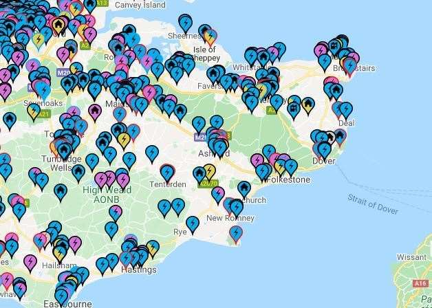 Zap Map provides a guide to all the power chargepoints in Kent - and the UK