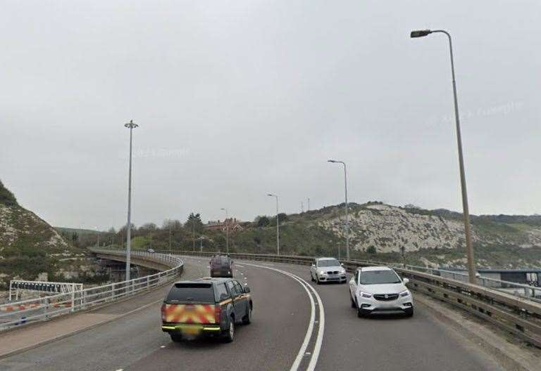 A2 in Dover closed after motorhome fire