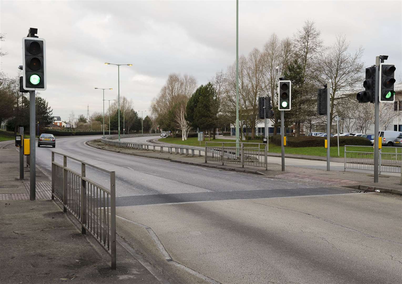 The pedestrian crossing near Burger King, Crossways Boulevard, Greenhithe. .Picture: Andy Payton