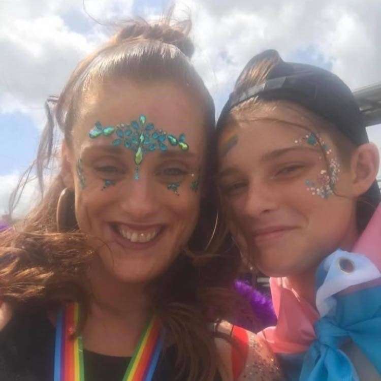 Natasha Murphy and Ellis Murphy-Richards together at a Pride event