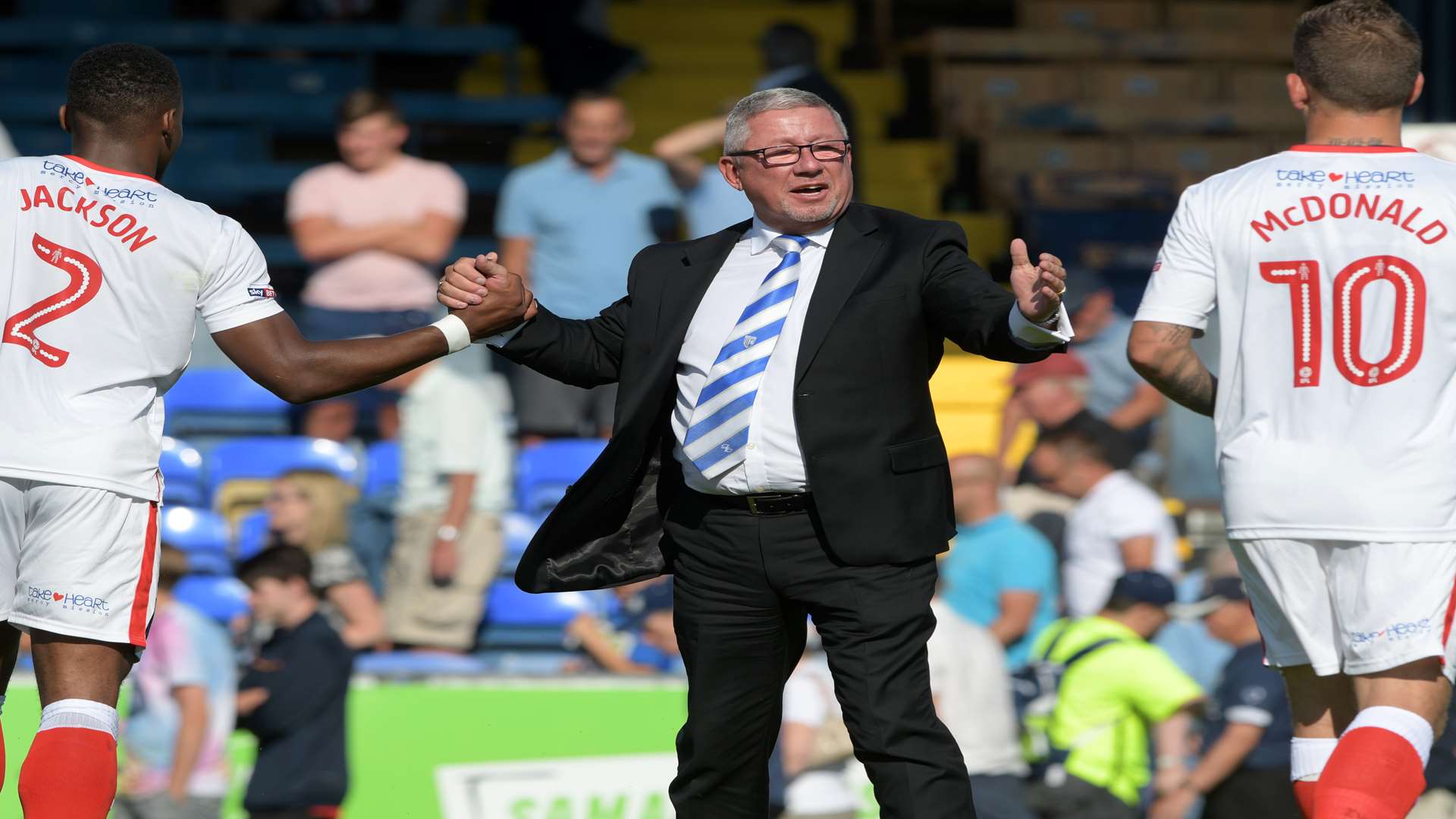 Gillingham chairman Paul Scally on the pitch at Southend Picture: Barry Goodwin