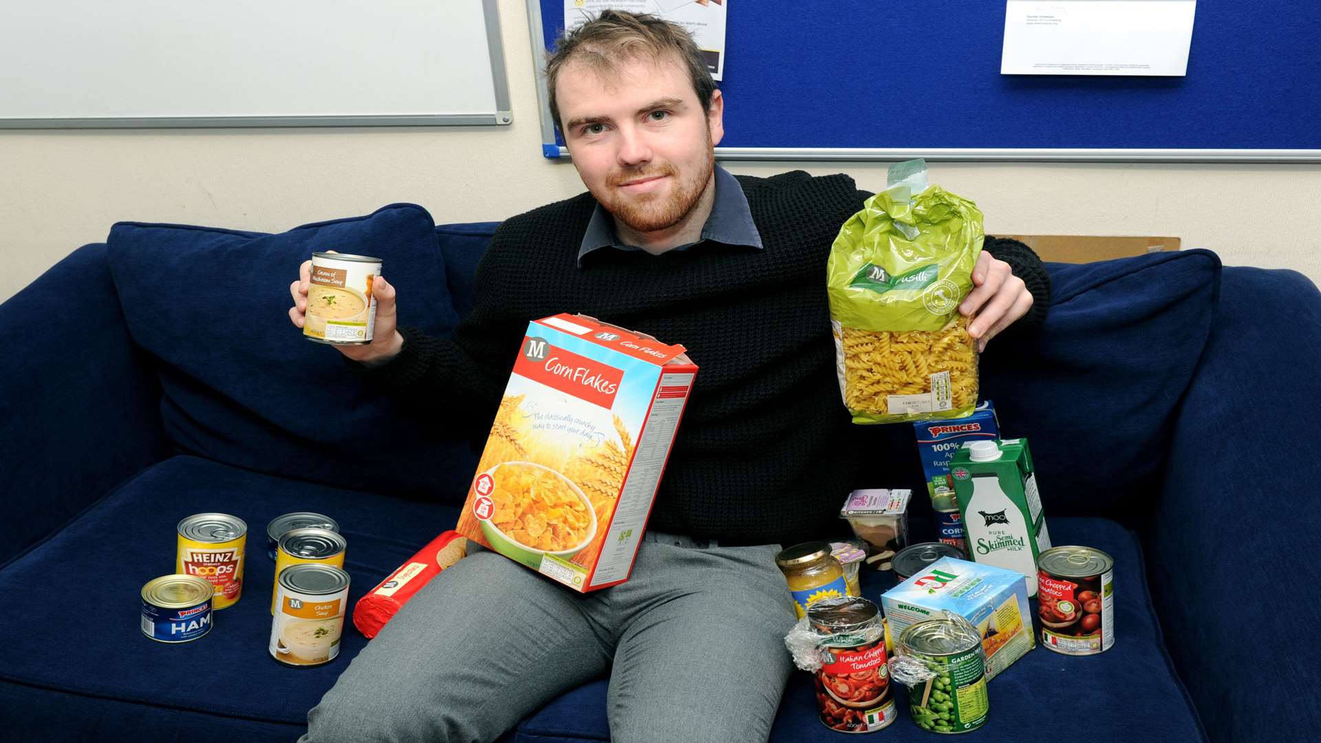 Jamie Bullen with his food