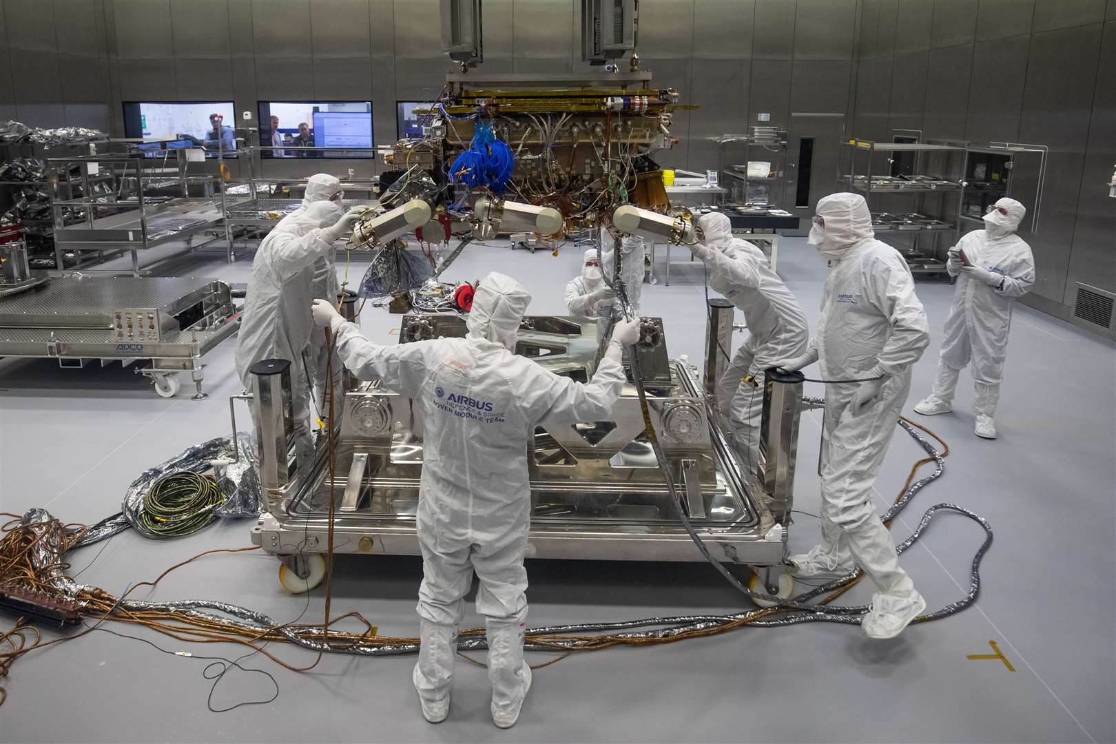 The ExoMars rover is being prepared to leave Airbus in Stevenage (Aaron Chown/PA)