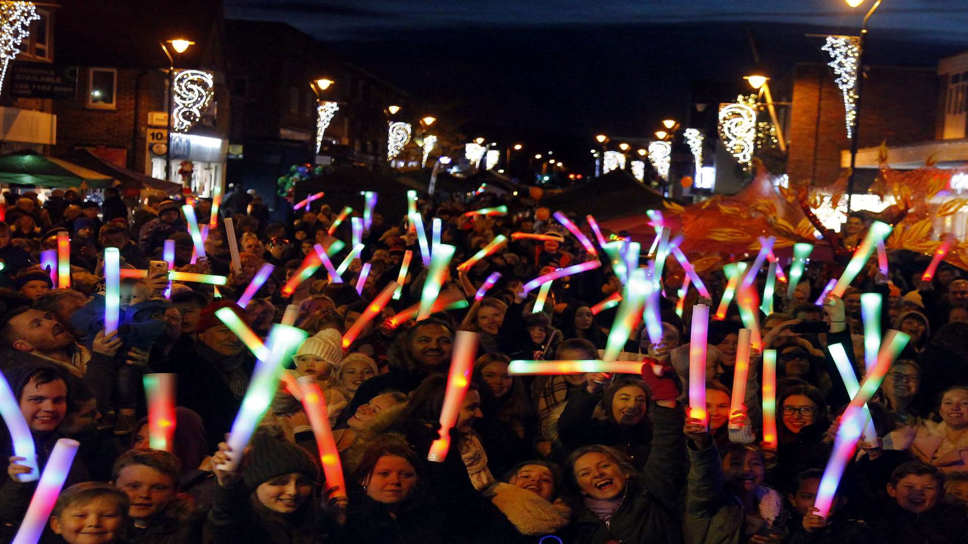 Paddock Wood Town Centre Christmas Lights. Pics: Sean Aidan