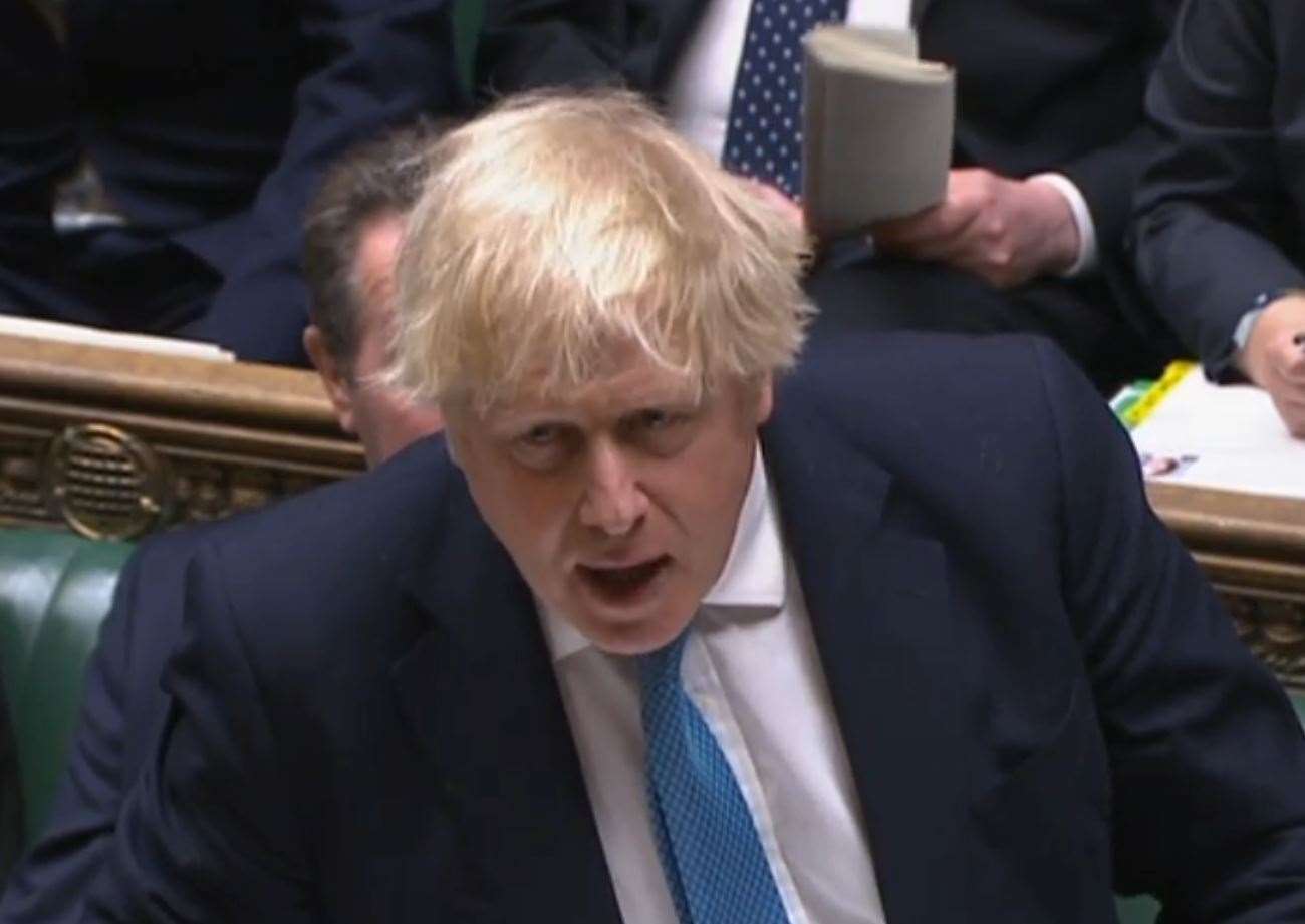 Prime Minister Boris Johnson speaks during Prime Minister’s Questions in the House of Commons, London. (House of Commons/PA)