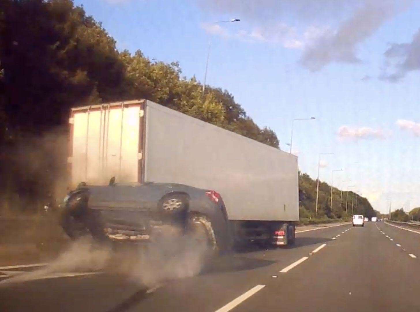 Footage shows Arron Bond swerving and crashing on the M2. Picture: Crown Prosecution Service