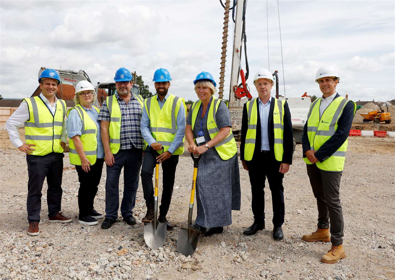 From left to right: Tom Casey (Golding Homes), Cllr Maureen Cleator, Cllr Simon Wales, Sandeep Sankoli (Golding Homes), Steph Goad (Golding Homes), Dan Morgan (Skillcrown) and Matt Arnold (Skillcrown)