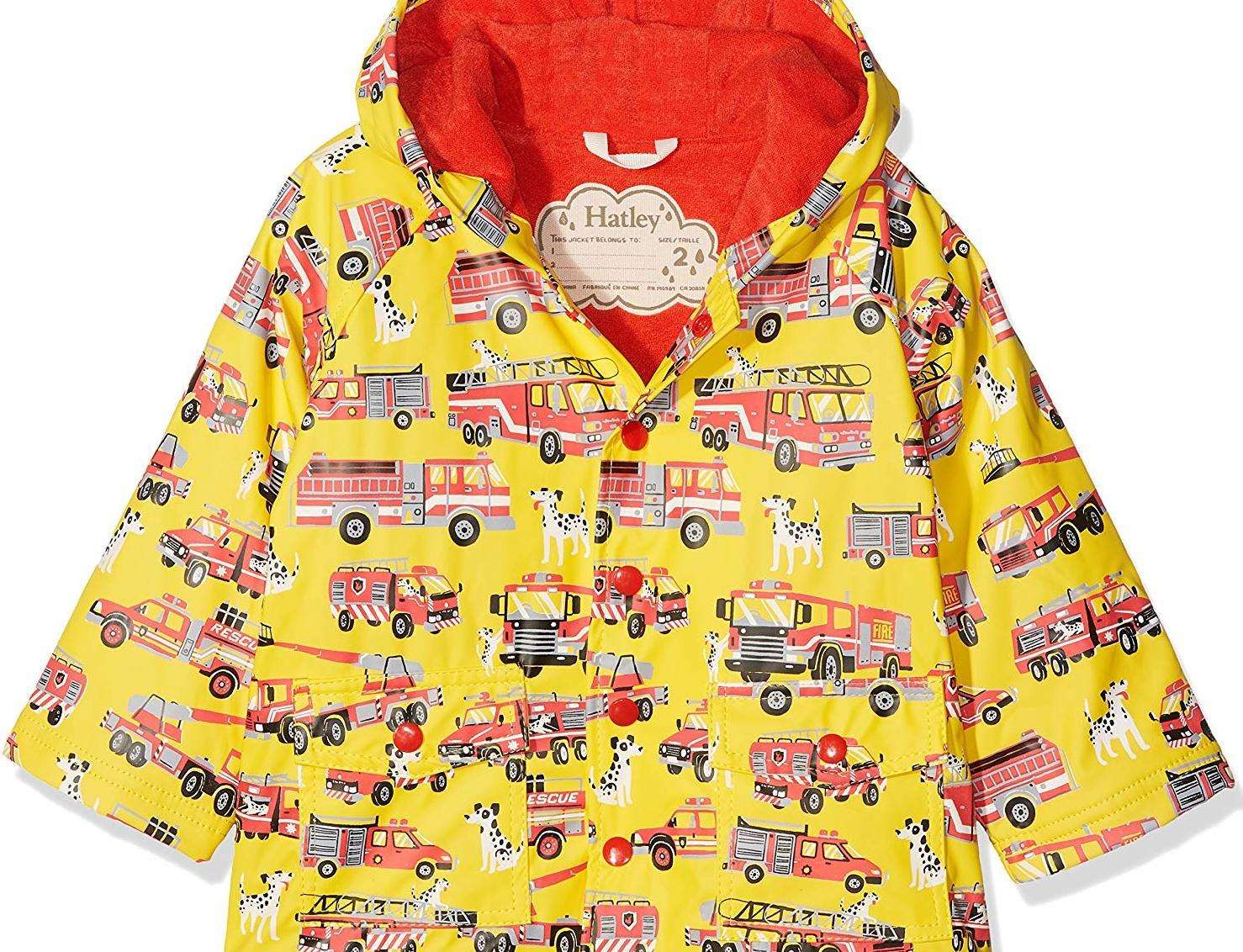 A Hatley Boy's printed rain jacket is on sale at a cut price on Amazon