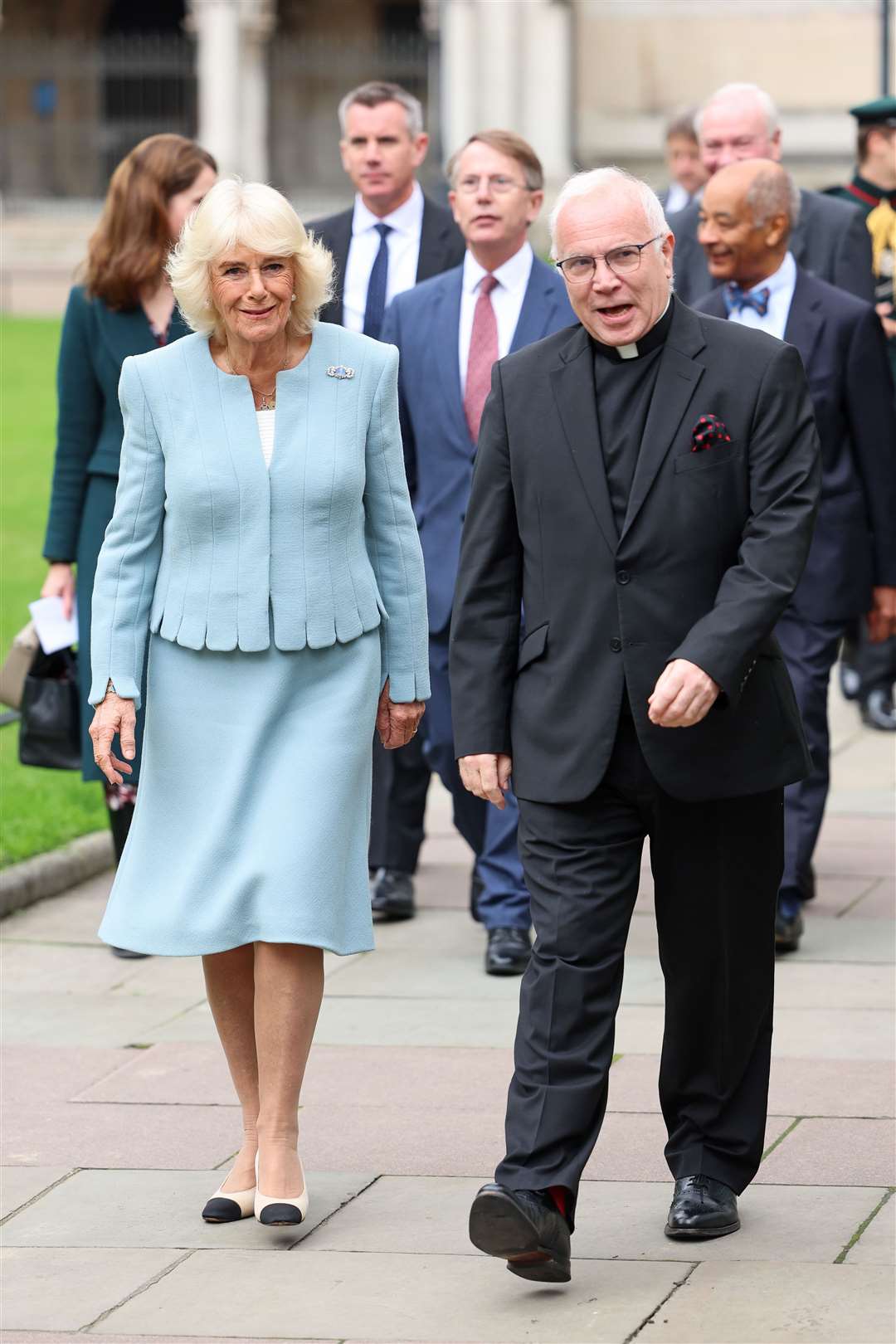 Camilla was met by the Dean of Westminster, the Very Reverend Dr David Hoyle (Chris Jackson/PA)