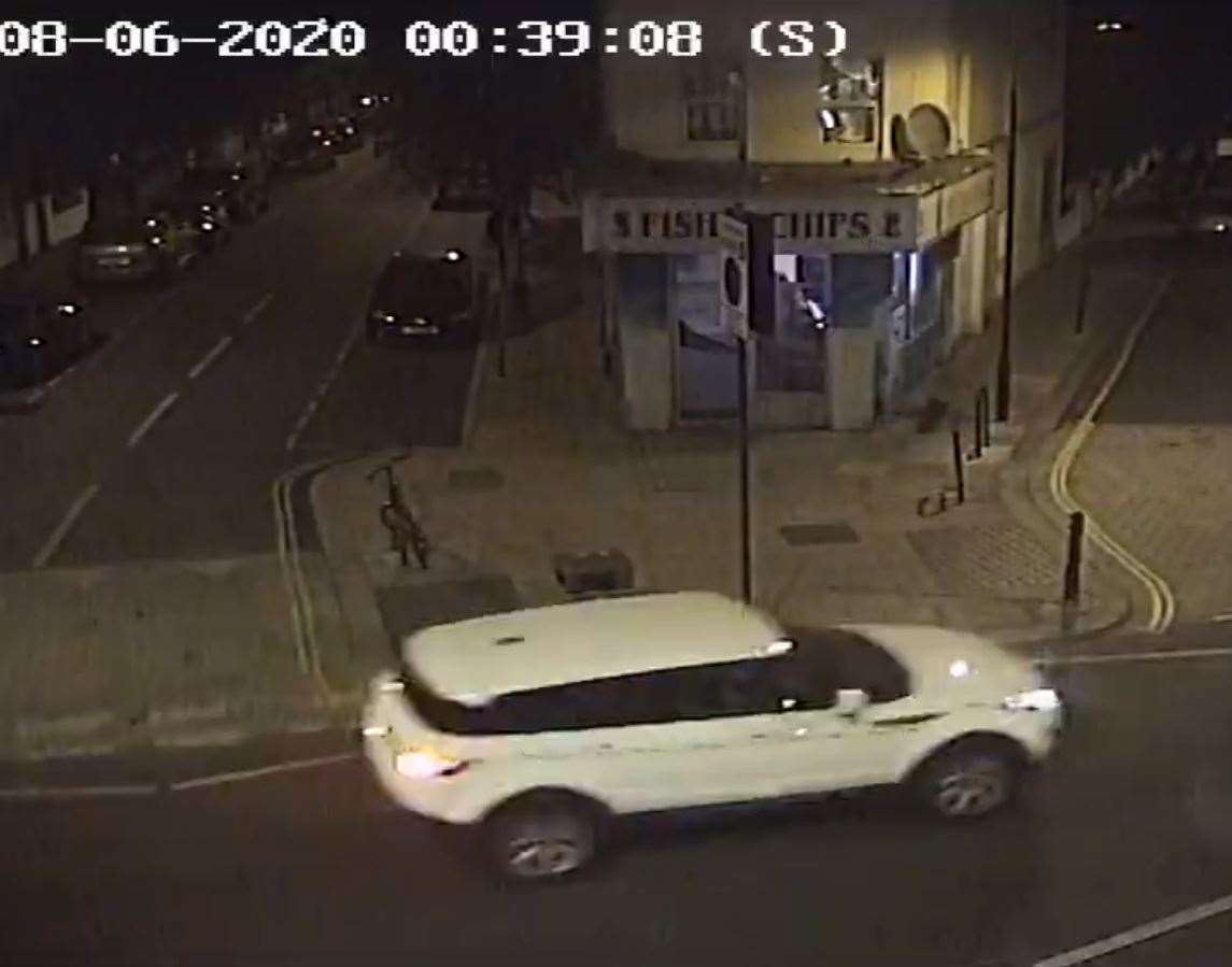 A white Range Rover Evoque seen in Shepherd’s Bush, west London, after a man was shot dead (Metropolitan Police/PA)