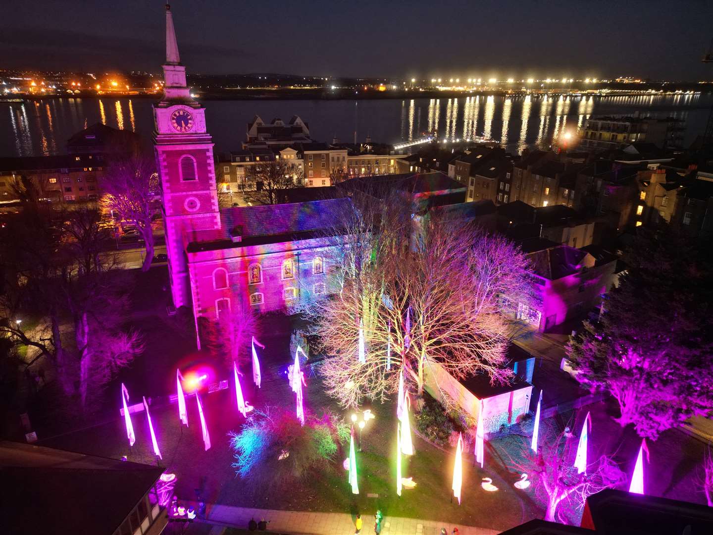 Light installations were set up across Gravesend. Picture: Jason Arthur