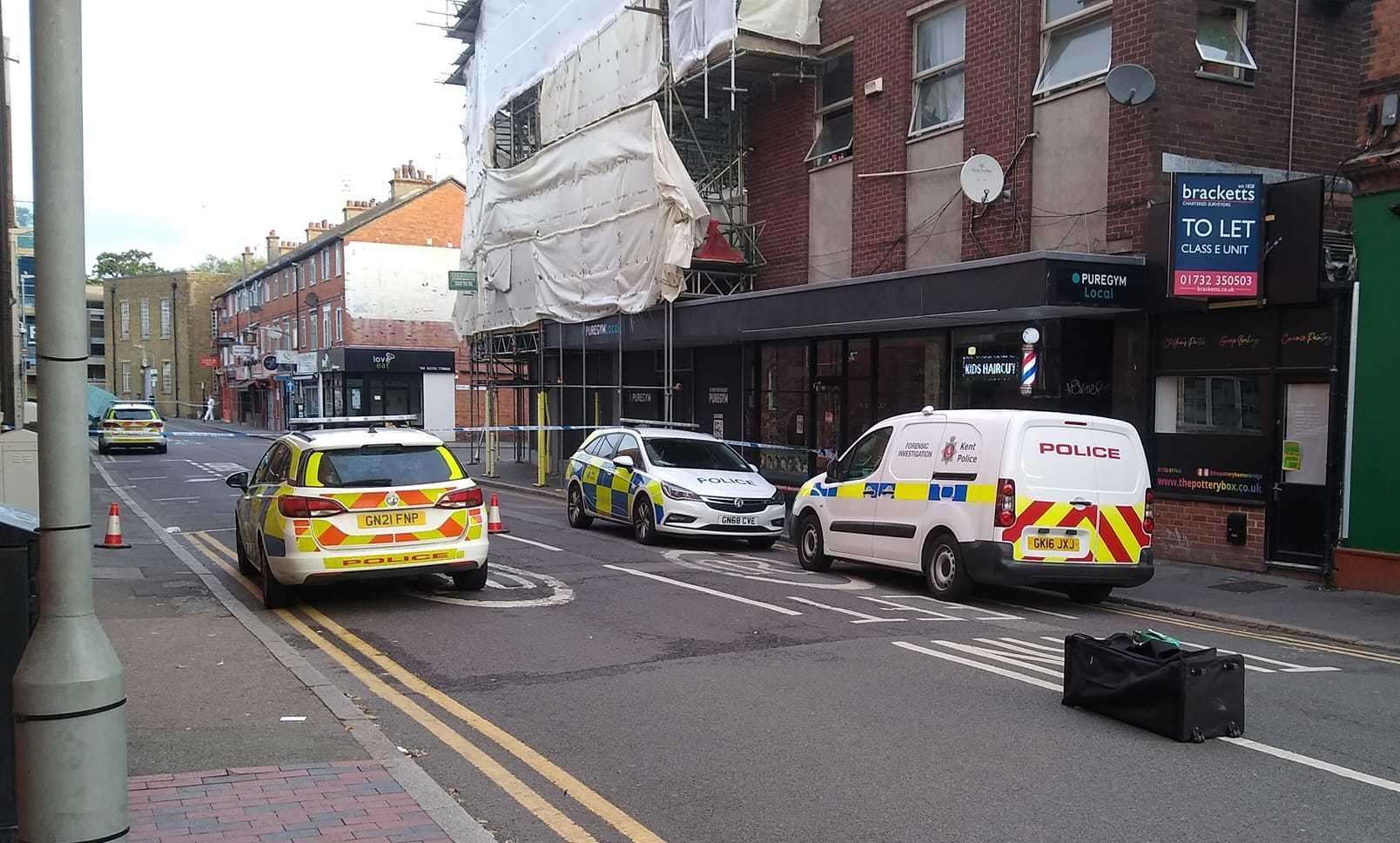 Police along Avebury Avenue after an incident last night. Picture: Mark Hood and Paul Stepto, KCC councillors