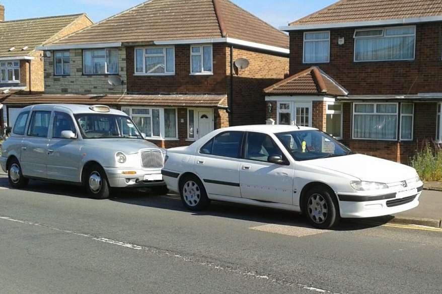 Pictures of badly parked cars were posted on Facebook