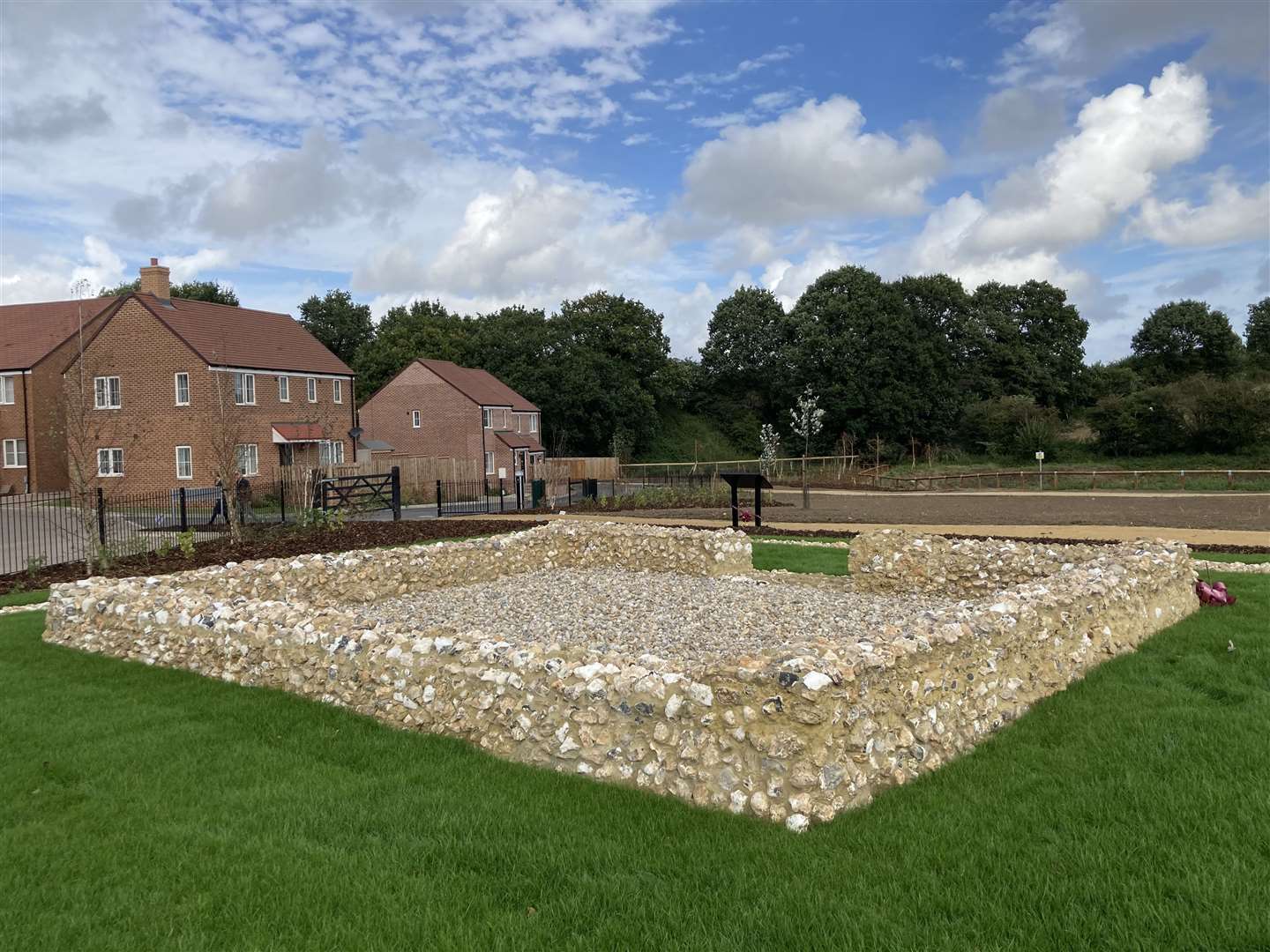 The recreation of the 2,000-year-old Romano-British temple discovered at Newington near Sittingbourne