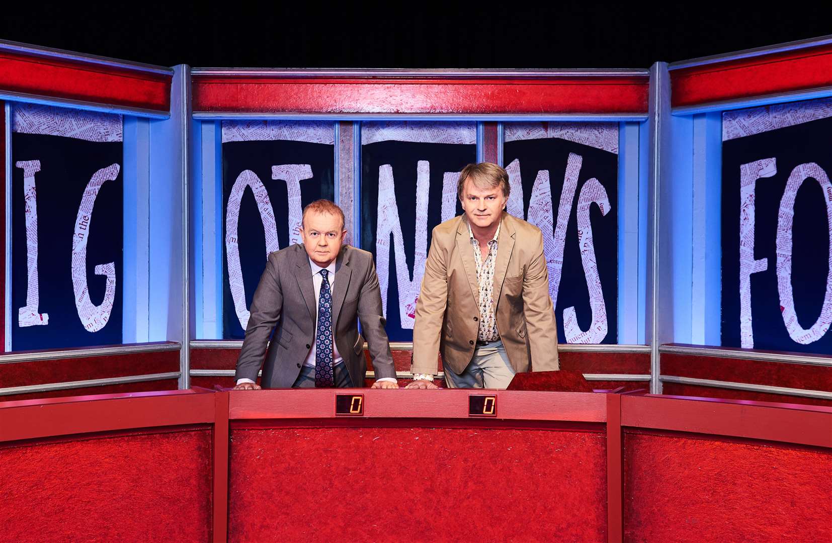 Ian Hislop with fellow team captain Paul Merton on the set of Have I Got News For You (Hat Trick Productions/Ray Burmiston/PA)