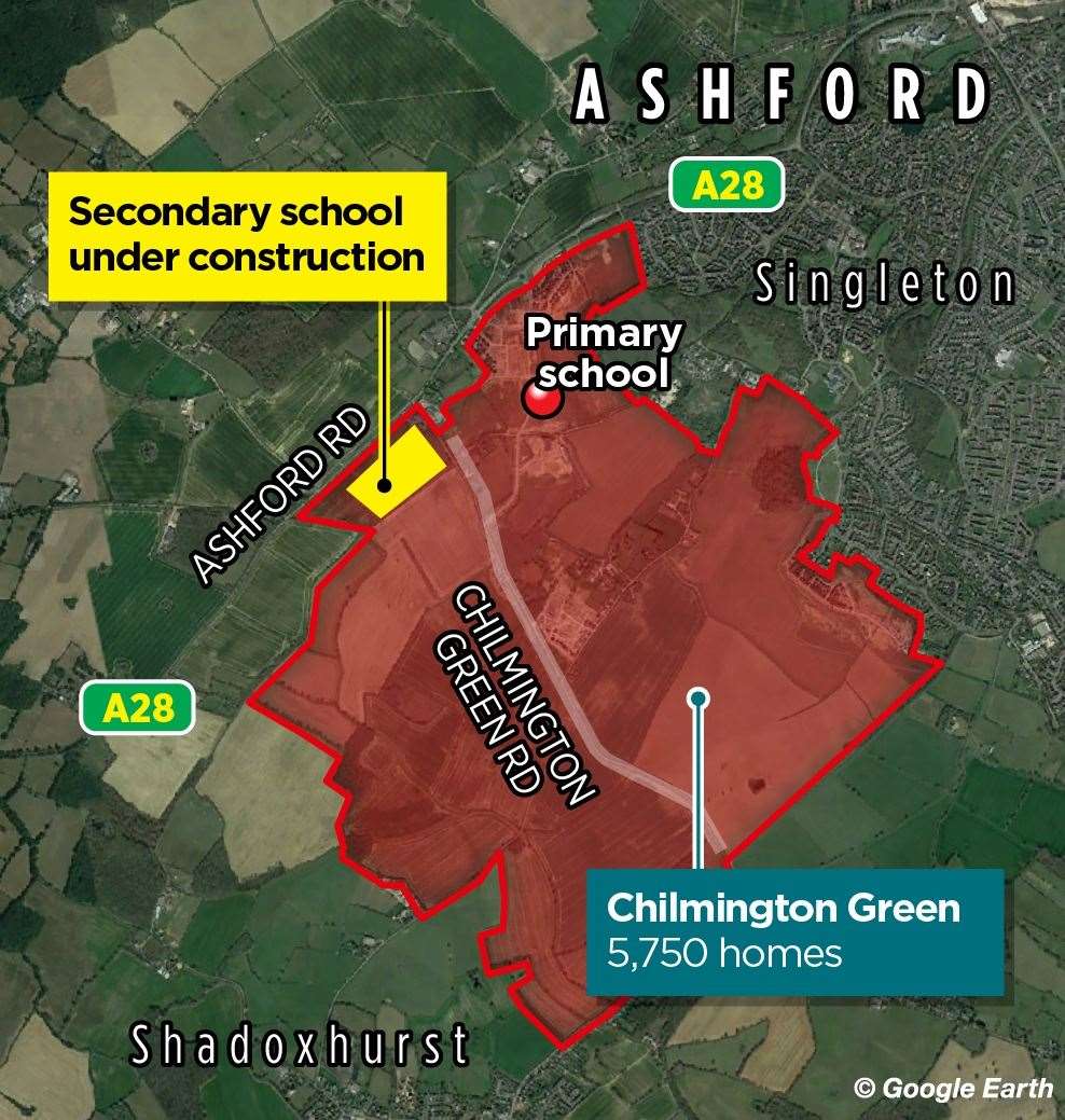 The secondary school is just off A28 Ashford Road