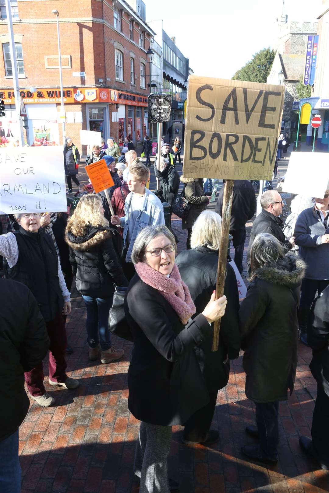 Some of the Borden Residents Against Development on a protest march against housing plans in Borden in January. Picture: John Westhrop