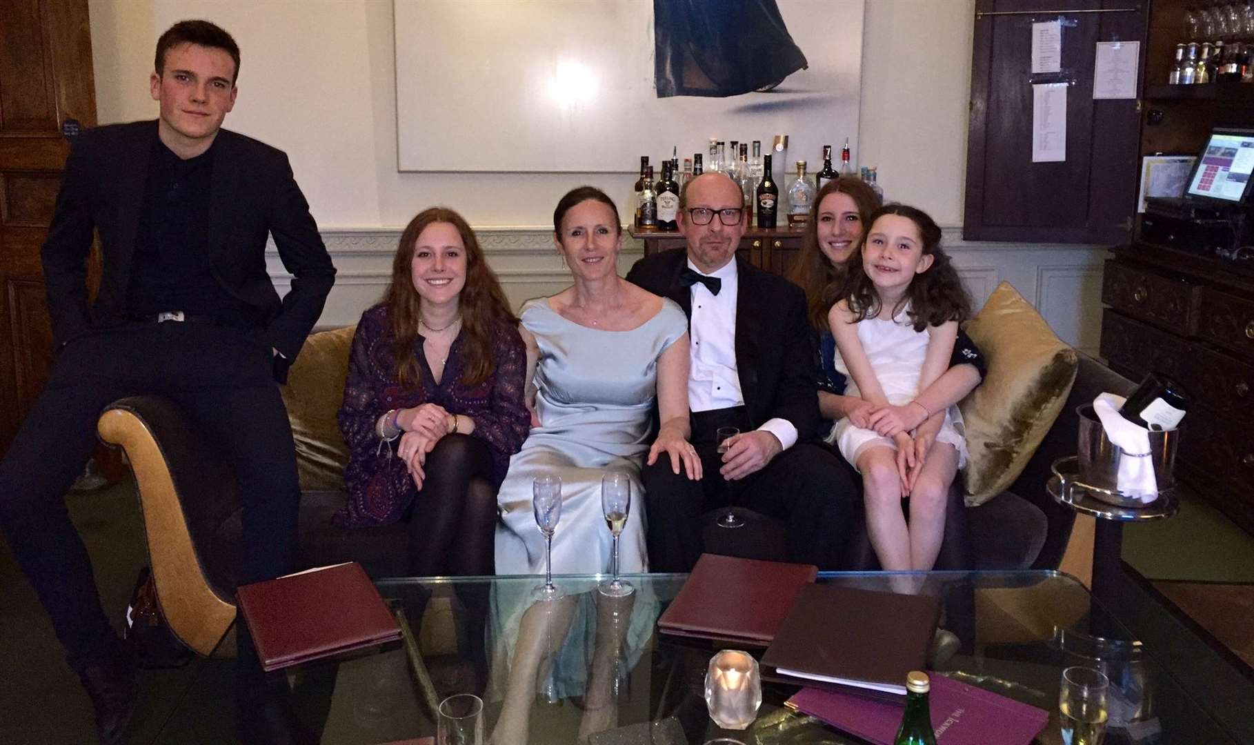 Florence (centre) pictured with her family, one year before her breast cancer diagnosis