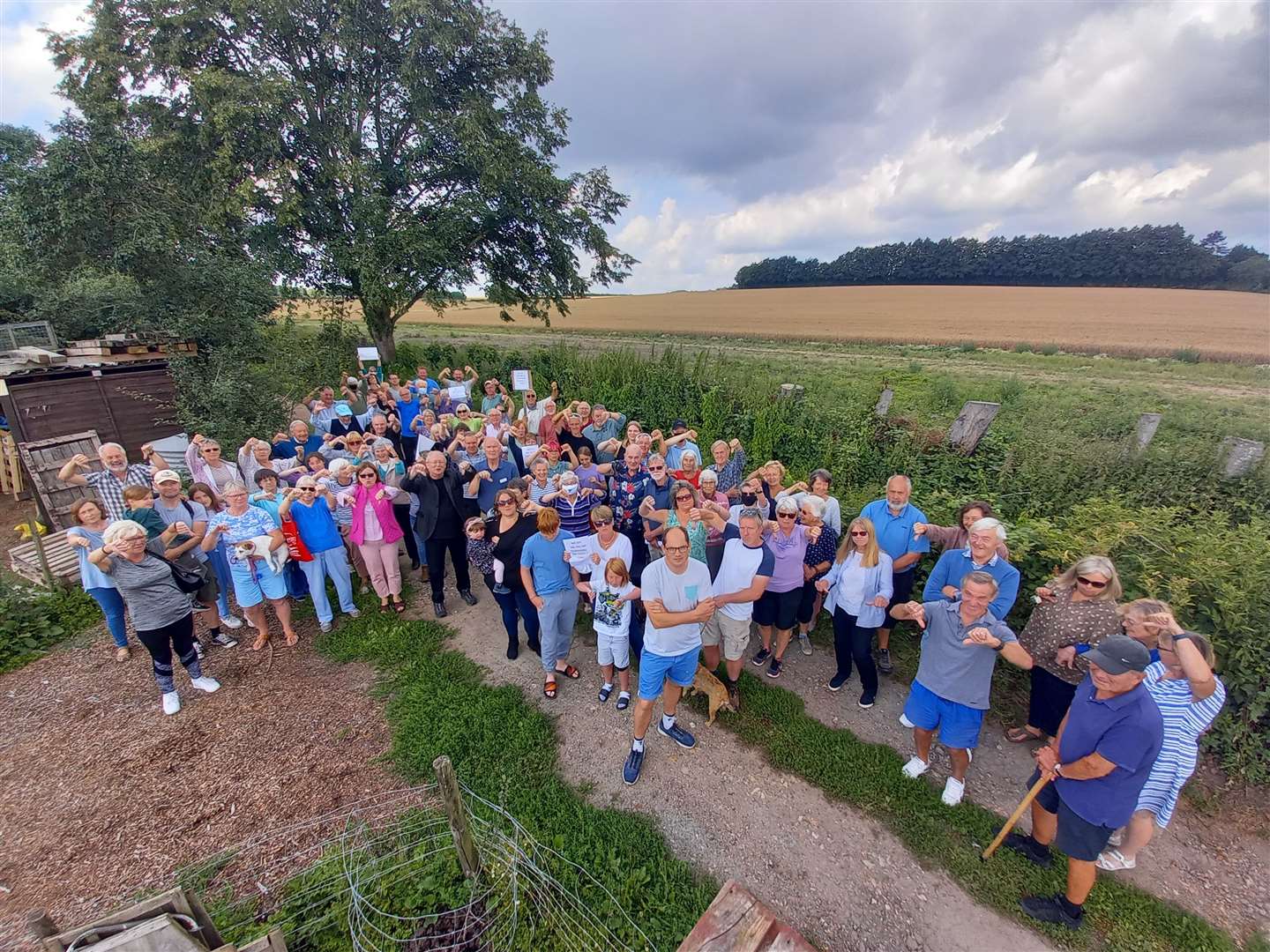 Dozens of villagers came out in force to show their disapproval of the plans