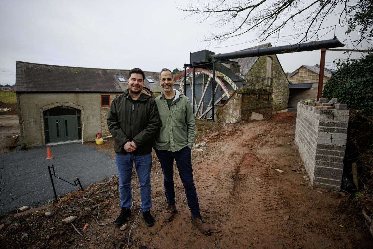 Carlos Capparelli (left) and Yotam Ottolenghi on site at the major restoration project in Dundonald (Liam McBurney/PA)