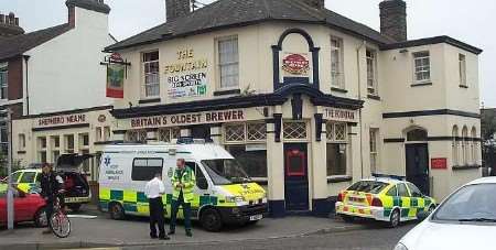 Police officers at the scene of what turned out to be a tragedy. Picture: Barnaby Chesterman