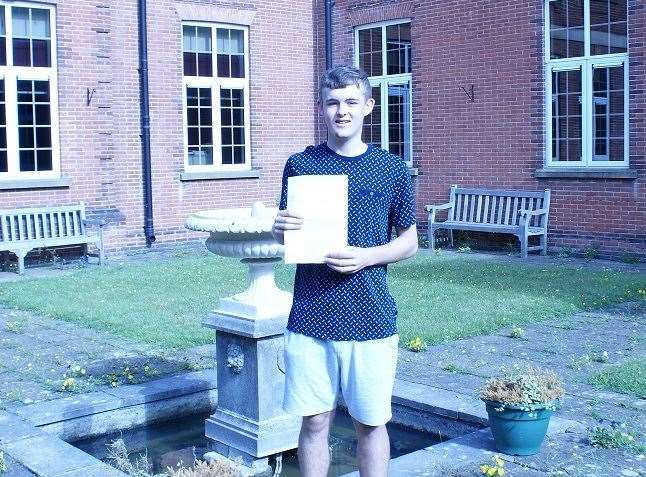 Ciaran Higgins, 16, achieved 11 grade 9 GCSEs at Borden Grammar School