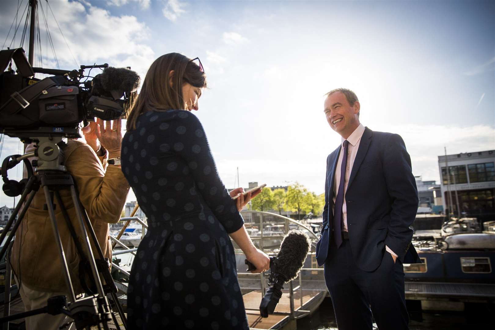 Liberal Democrat leader Tim Farron talks to media in Bristol. Picture: SWNS Henry Nicholls