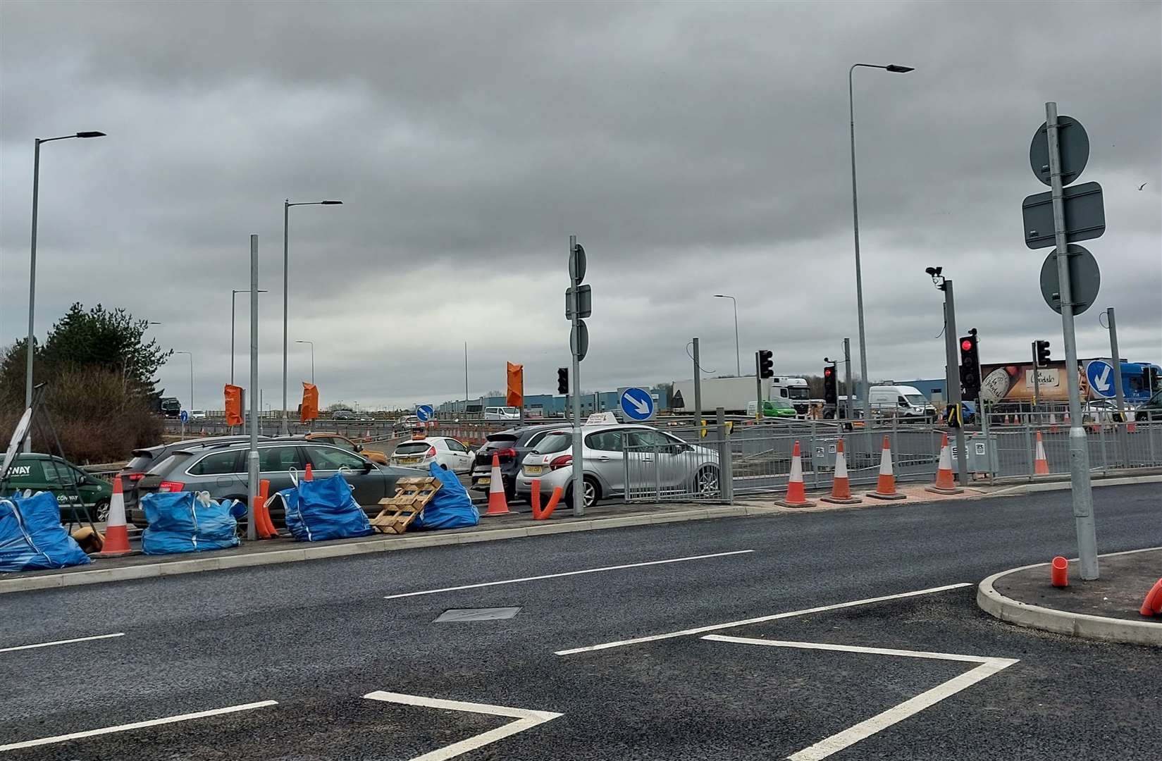 Contractors are still working on the new A2070 road layout